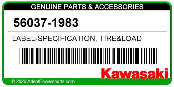 Kawasaki 56037-1983 Label-Specification, Tire&Load