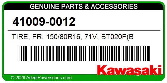 Kawasaki 41009-0012 Tire, Fr, 150/80R16, 71V, Bt020f(B