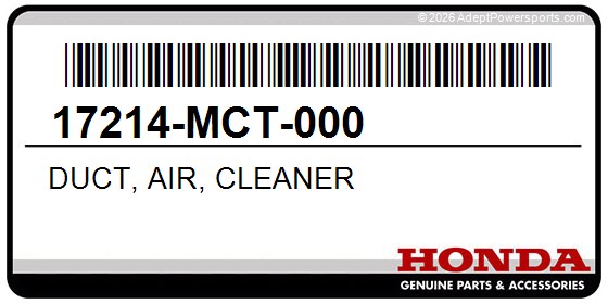 Honda 17214-MCT-000 Duct, Air, Cleaner