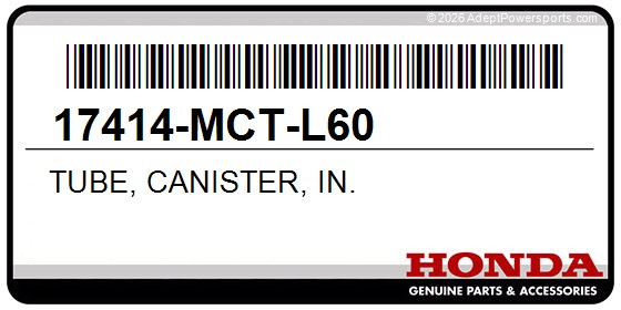 Honda 17414-MCT-L60 Tube, Canister, In.