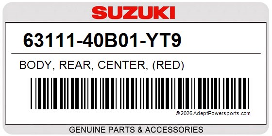 Suzuki 63111-40B01-YT9 Body, Rear, Center, (Red)