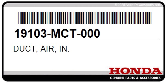 Honda 19103-MCT-000 Duct, Air, In.