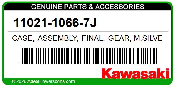Kawasaki 11021-1066-7J Case, Assembly, Final, Gear, M.Silver