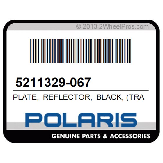 Polaris 5211329-067 Plate, Reflector, Black, (Trail, Blazer)