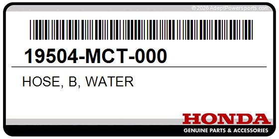 Honda 19504-MCT-000 Hose, B, Water