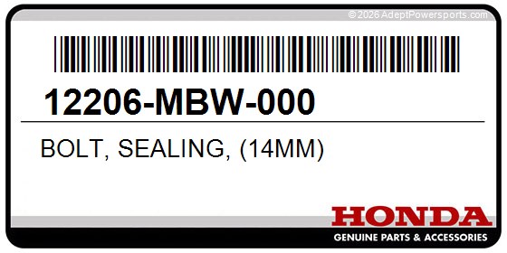 Honda 12206-MBW-000 Bolt, Sealing, (14Mm)