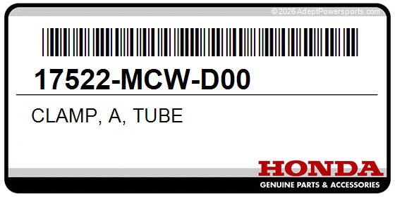Honda 17522-MCW-D00 Clamp, A, Tube