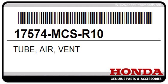 Honda 17574-MCS-R10 Tube, Air, Vent