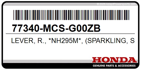 Honda 77340-MCS-G00ZB Lever, R., *Nh295m*, (Sparkling, Silver, Metallic)