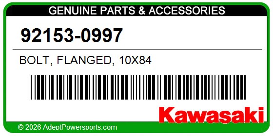 Kawasaki 92153-0997 Bolt, Flanged, 10X84