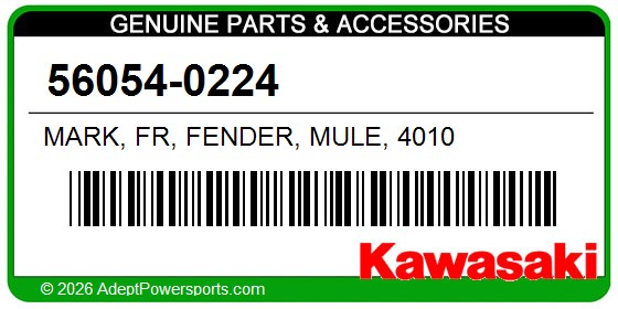 Kawasaki 56054-0224 Mark, Fr, Fender, Mule, 4010