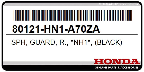 Honda 80121-HN1-A70ZA Sph, Guard, R., *Nh1*, (Black)
