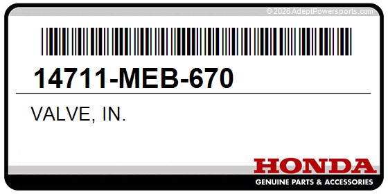Honda 14711-MEB-670 Valve, In.