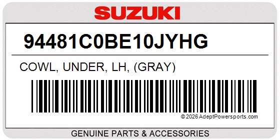 Suzuki 94481C0BE10JYHG Cowl, Under, Lh, (Gray)
