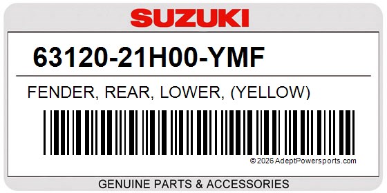 Suzuki 63120-21H00-YMF Fender, Rear, Lower, (Yellow)