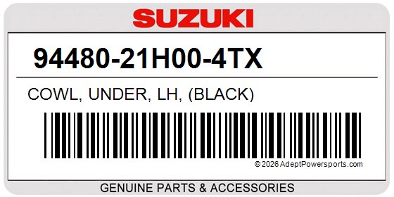Suzuki 94480-21H00-4TX Cowl, Under, Lh, (Black)