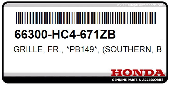 Honda 66300-HC4-671ZB Grille, Fr., *Pb149*, (Southern, Blue)