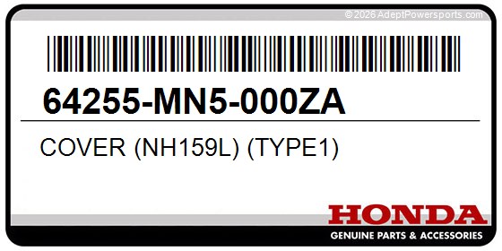 Honda 64255-MN5-000ZA Cover (Nh159l) (Type1)