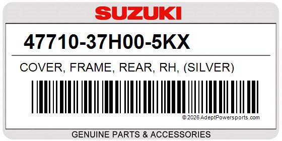 Suzuki 47710-37H00-5KX Cover, Frame, Rear, Rh, (Silver)