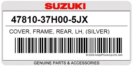 Suzuki 47810-37H00-5JX Cover, Frame, Rear, Lh, (Silver)