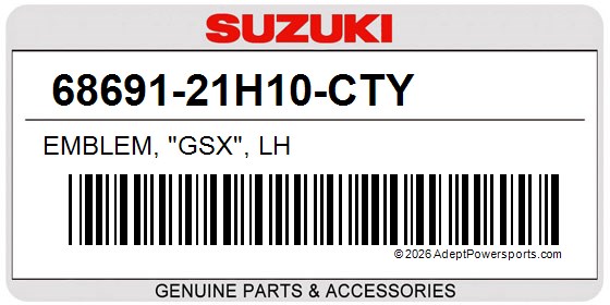 Suzuki 68691-21H10-CTY Emblem, "Gsx", Lh