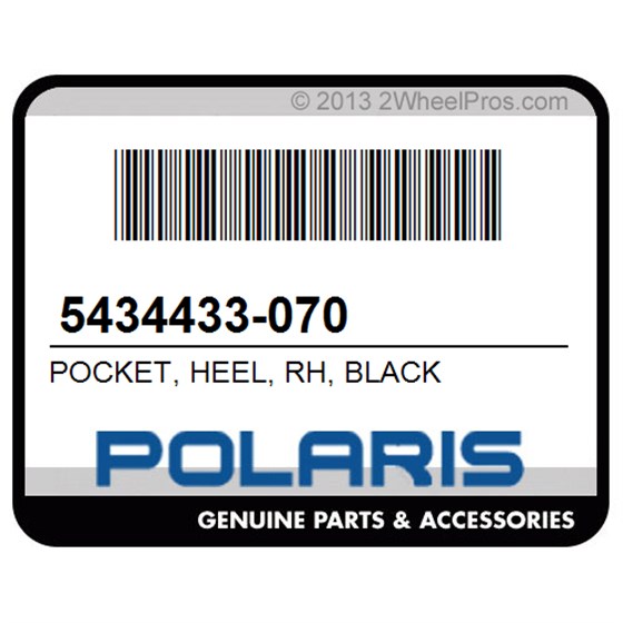 Polaris 5434433-070 Pocket, Heel, Rh, Black