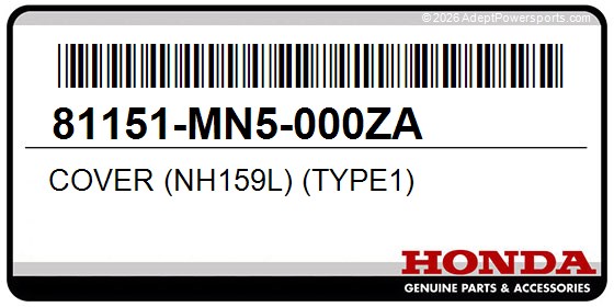 Honda 81151-MN5-000ZA Cover (Nh159l) (Type1)