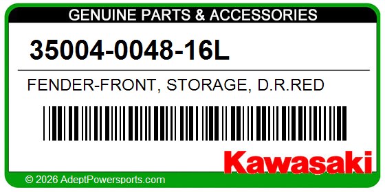 Kawasaki 35004-0048-16L Fender-Front, Storage, D.R.Red