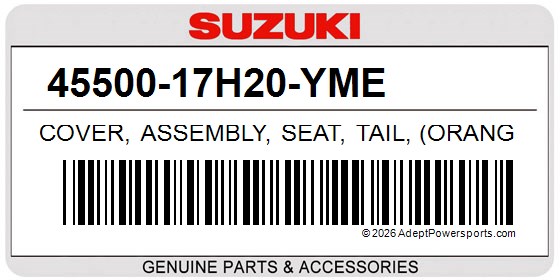 Suzuki 45500-17H20-YME Cover, Assembly, Seat, Tail, (Orange
