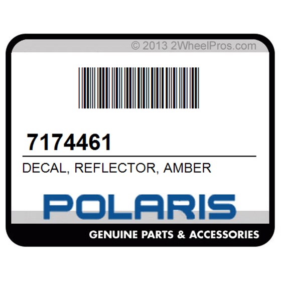 Polaris 7174461 Decal, Reflector, Amber