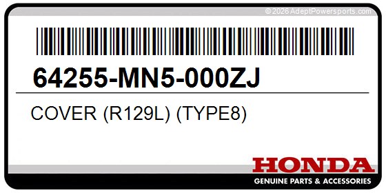 Honda 64255-MN5-000ZJ Cover (R129l) (Type8)