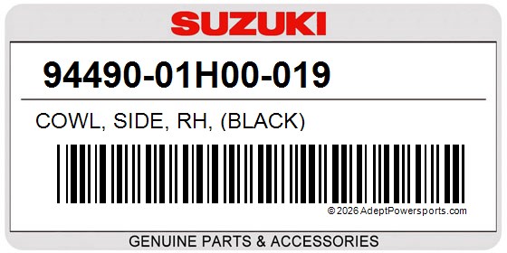 Suzuki 94490-01H00-019 Cowl, Side, Rh, (Black)