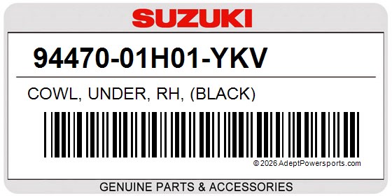 Suzuki 94470-01H01-YKV Cowl, Under, Rh, (Black)