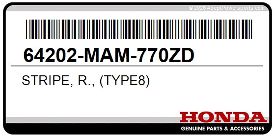 Honda 64202-MAM-770ZD Stripe, R., (Type8)