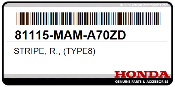 Honda 81115-MAM-A70ZD Stripe, R., (Type8)
