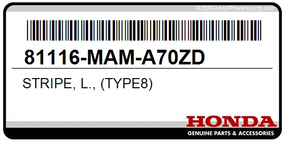Honda 81116-MAM-A70ZD Stripe, L., (Type8)