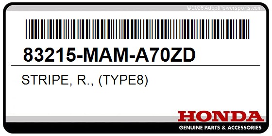 Honda 83215-MAM-A70ZD Stripe, R., (Type8)