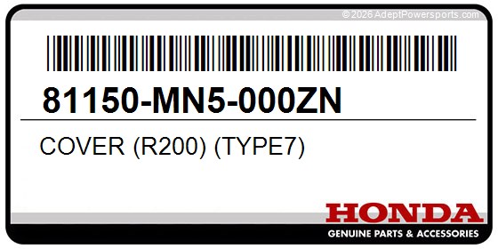 Honda 81150-MN5-000ZN Cover (R200) (Type7)