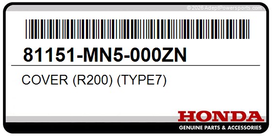 Honda 81151-MN5-000ZN Cover (R200) (Type7)
