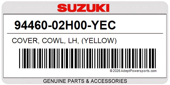 Suzuki 94460-02H00-YEC Cover, Cowl, Lh, (Yellow)