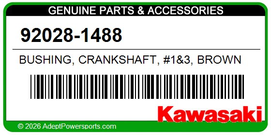 Kawasaki 92028-1488 Bushing, Crankshaft, #1&3, Brown