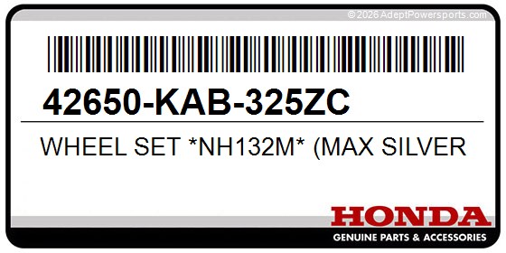Honda 42650-KAB-325ZC Wheel Set *Nh132m* (Max Silver Metallic)