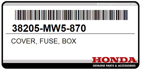 Honda 38205-MW5-870 Cover, Fuse, Box
