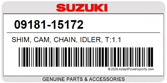 Suzuki 09181-15172 Shim, Cam, Chain, Idler, T:1.1