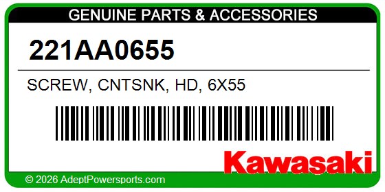 Kawasaki 221AA0655 Screw, Cntsnk, Hd, 6X55