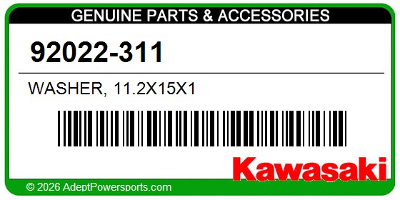 Kawasaki 92022-311 Washer, 11.2X15x1