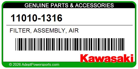 Kawasaki 11010-1316 Filter, Assembly, Air