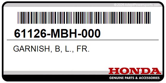 Honda 61126-MBH-000 Garnish, B, L., Fr.