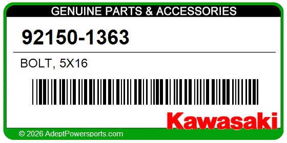 Kawasaki 92150-1363 Bolt, 5X16