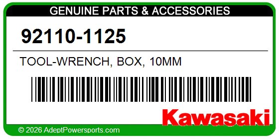 Kawasaki 92110-1125 Tool-Wrench, Box, 10Mm